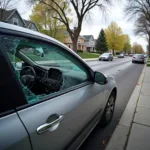 Broken Car Window on Boise Street