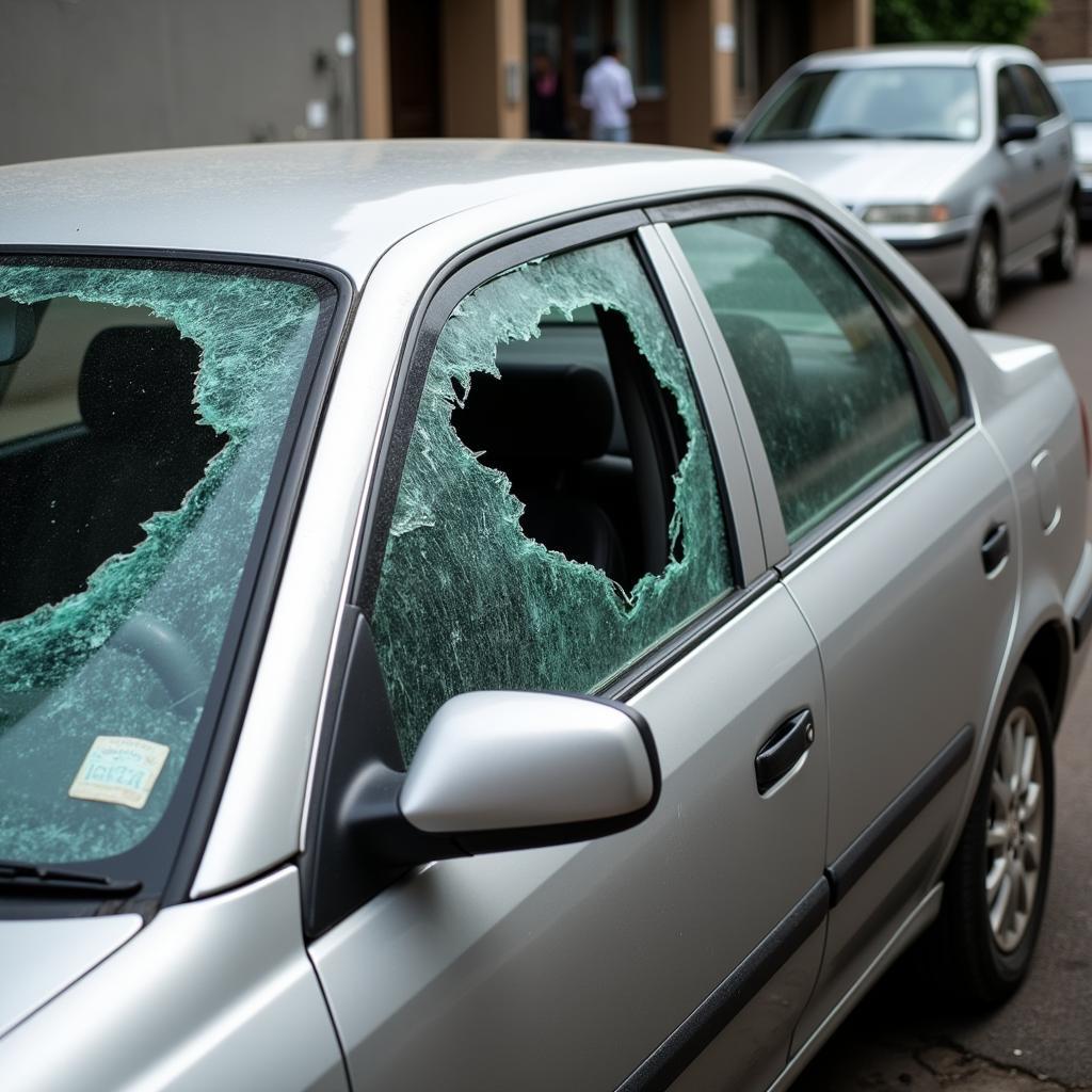 Car with Broken Window in Monrovia