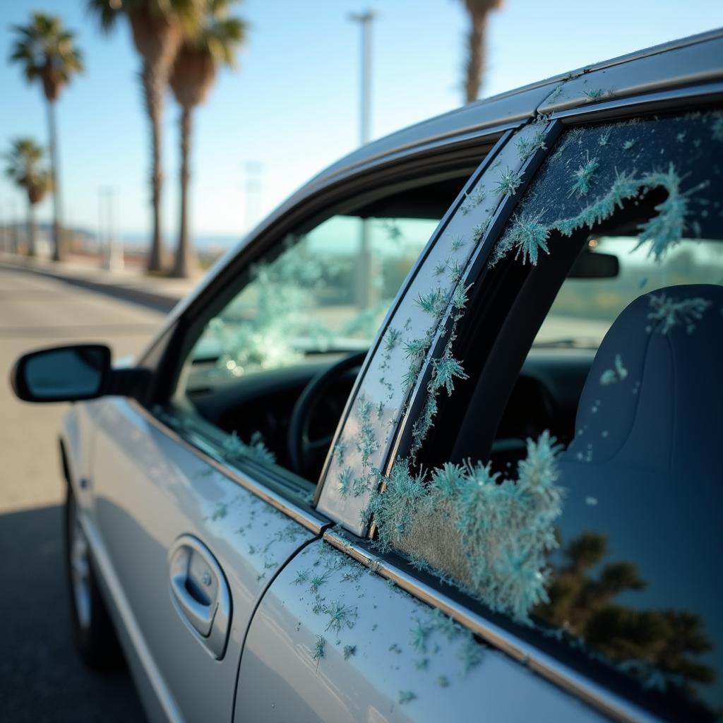 Broken Car Window in San Diego