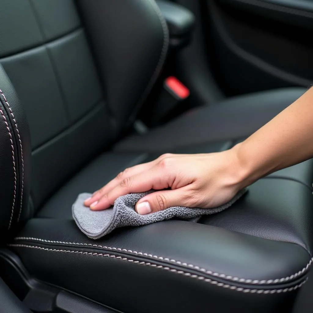 Buffing Light Scuffs on Leather Car Seat