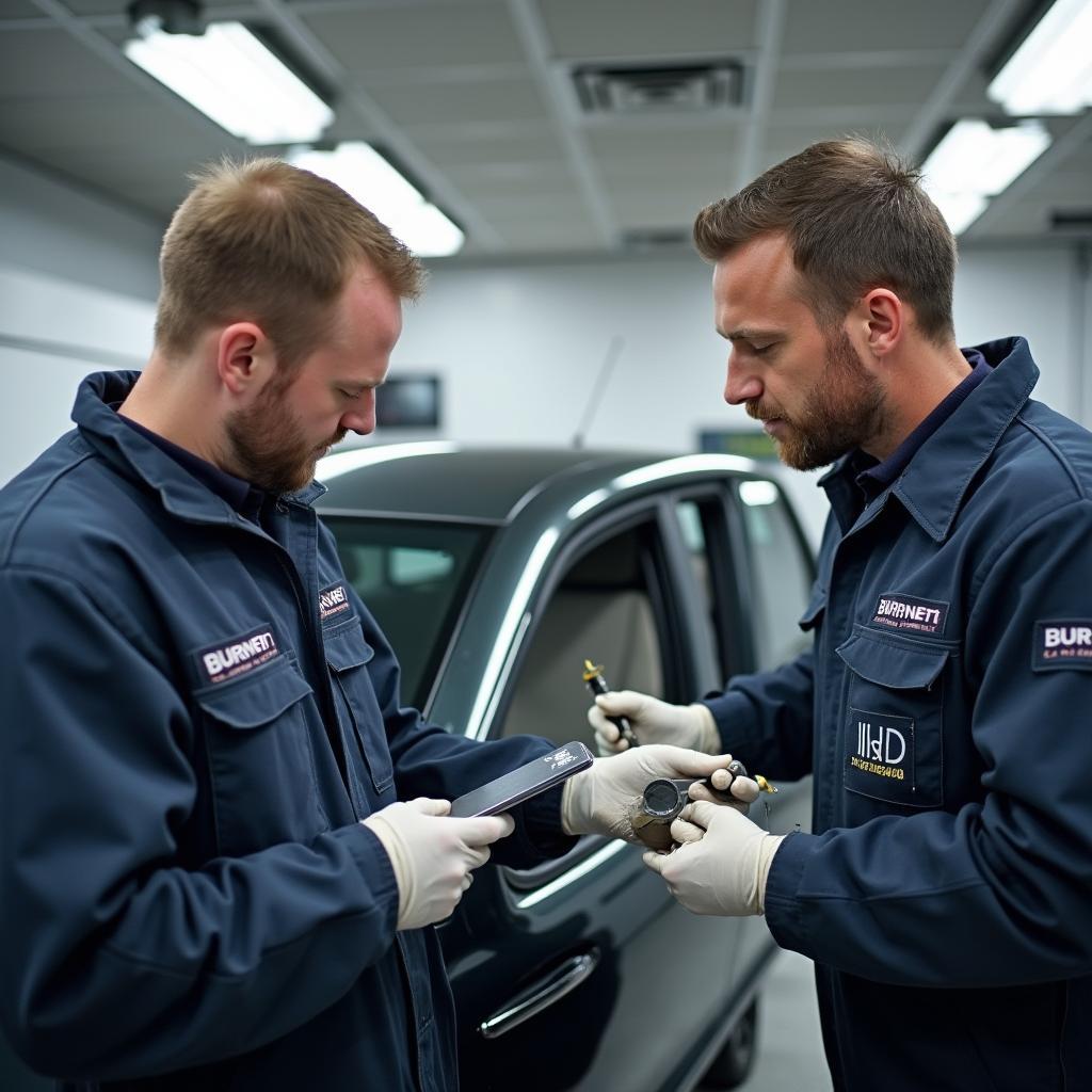 Experienced technicians in Burnley car body repair shop