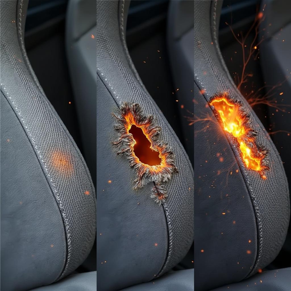 Types of Burnt Car Seat Damage