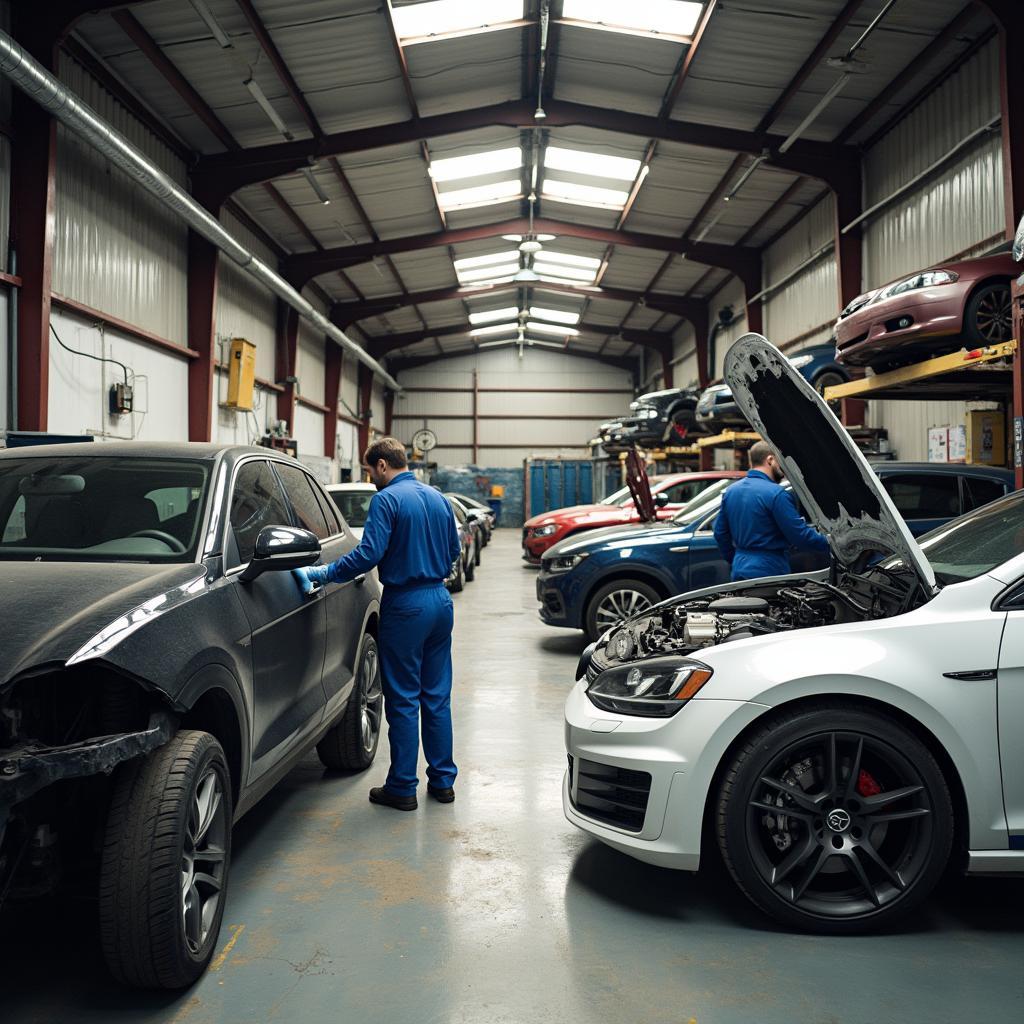 Calne car body repair shop in action