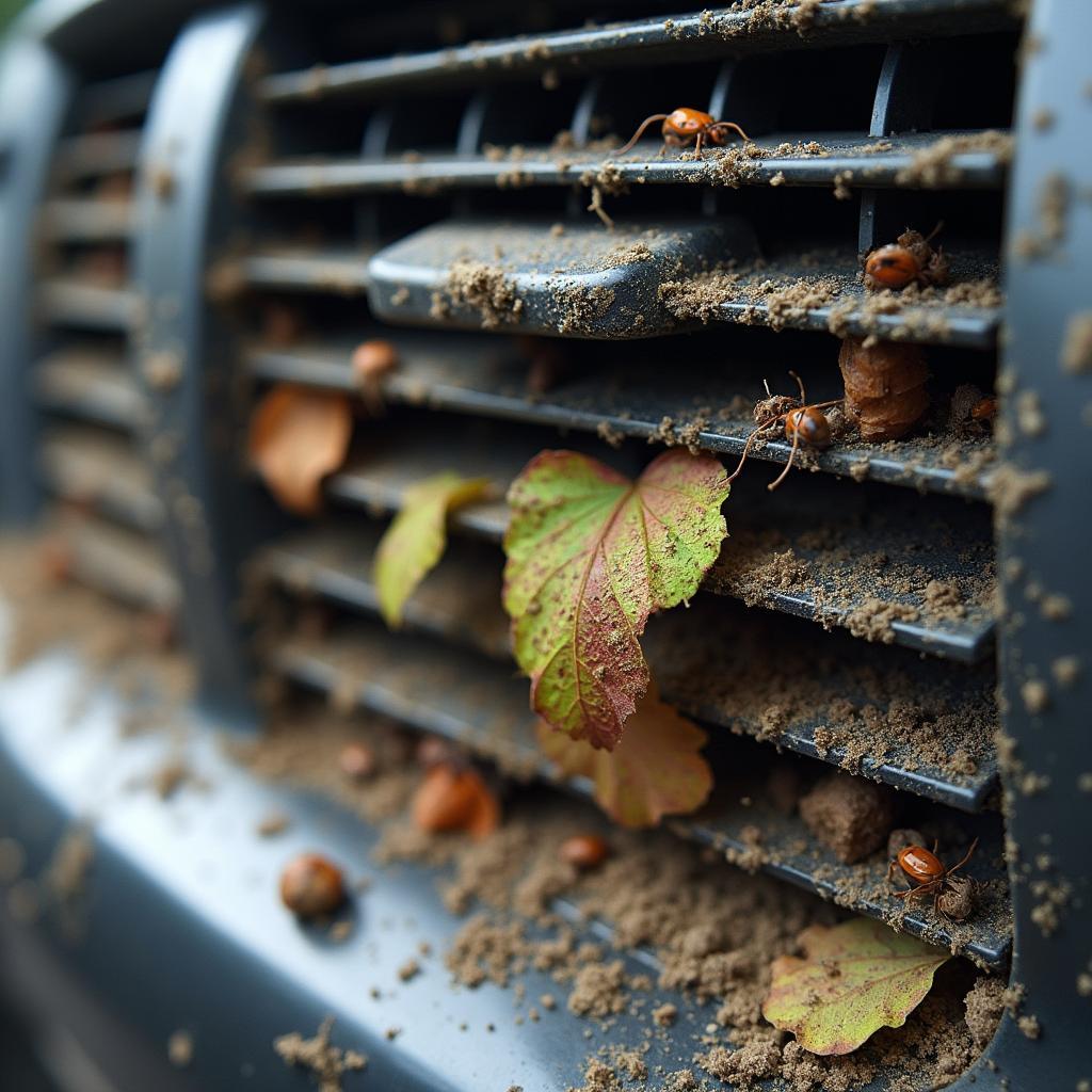 Clogged Car AC Condenser