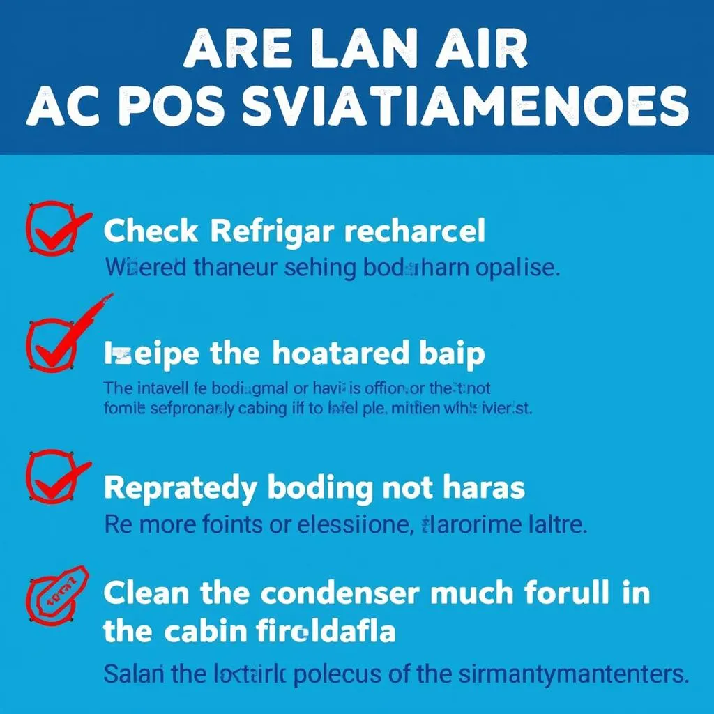 Car Air Conditioning Maintenance Checklist