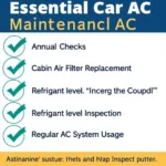 Checklist for car air conditioning maintenance