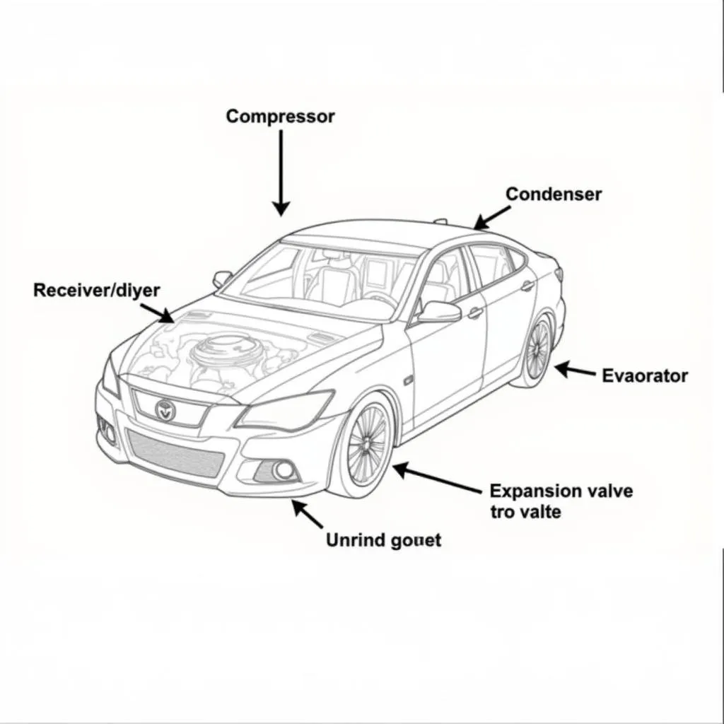 Car AC System Components Diagram