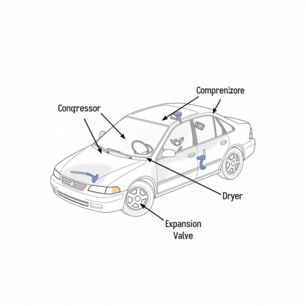 Car AC System Components Diagram