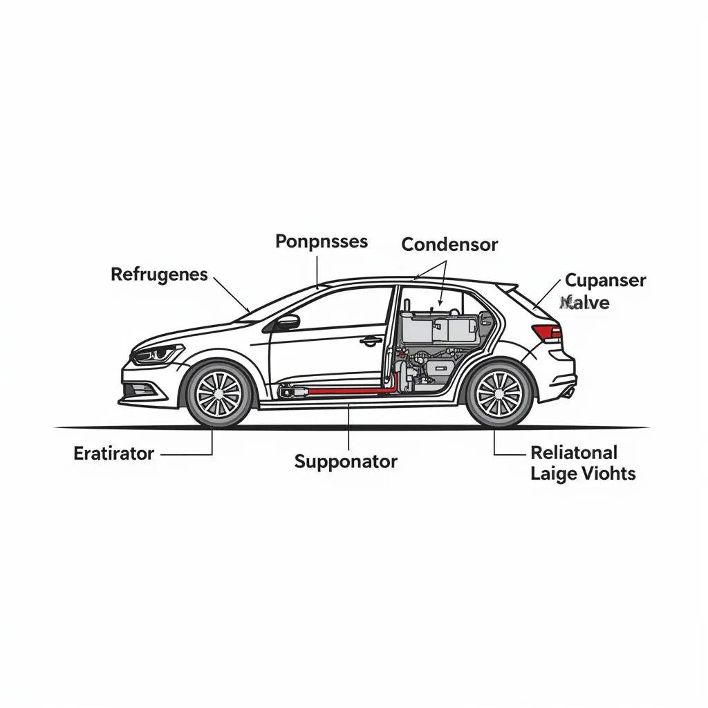 Car AC System Components Diagram