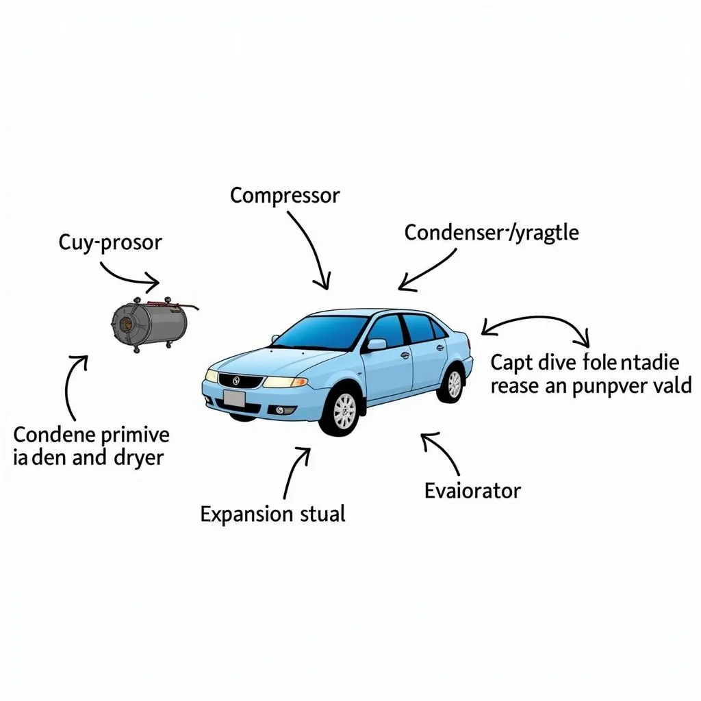 Car AC System Components Diagram