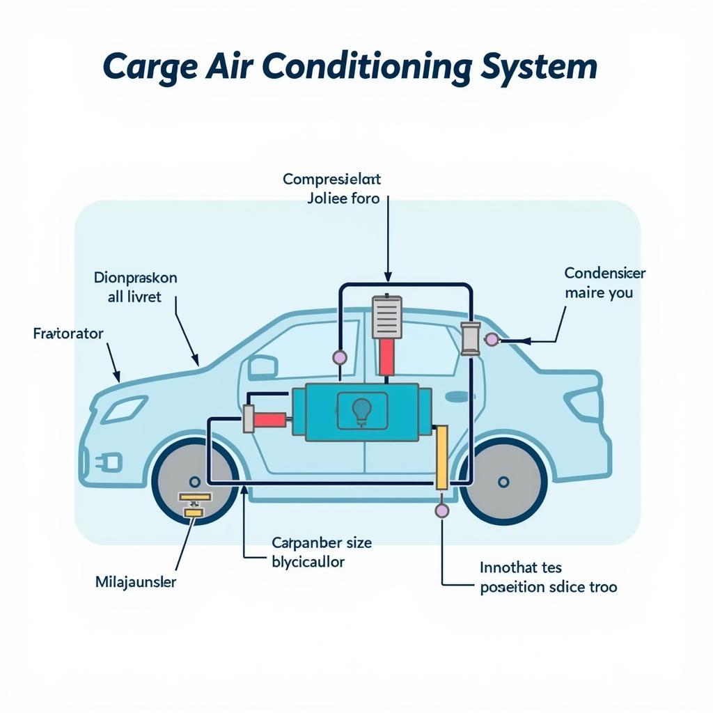 Diagram of car AC system components