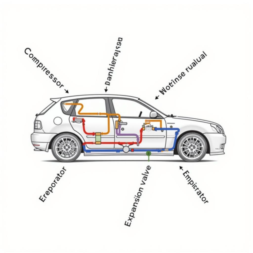 Car AC System Components Diagram