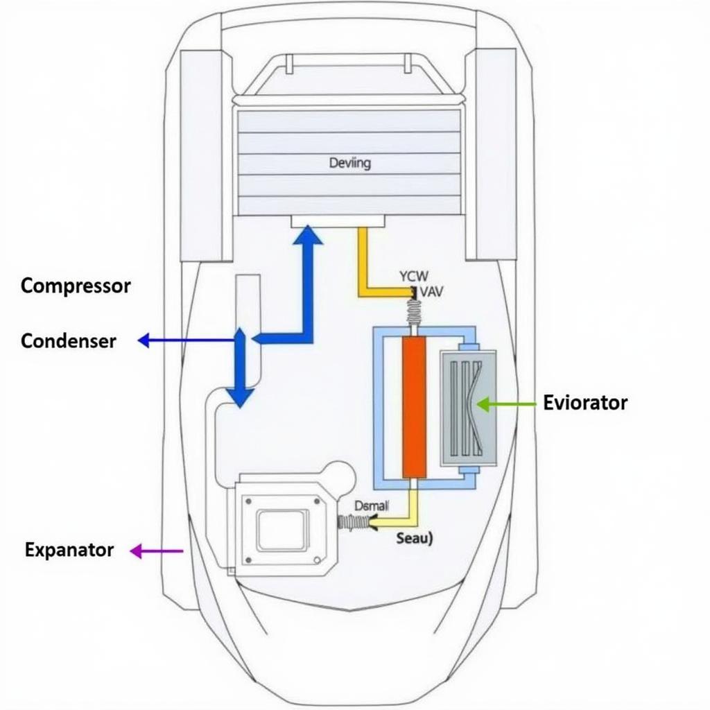 Car AC System Components Diagram