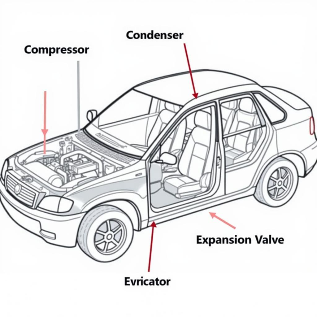 Car AC System Components Diagram