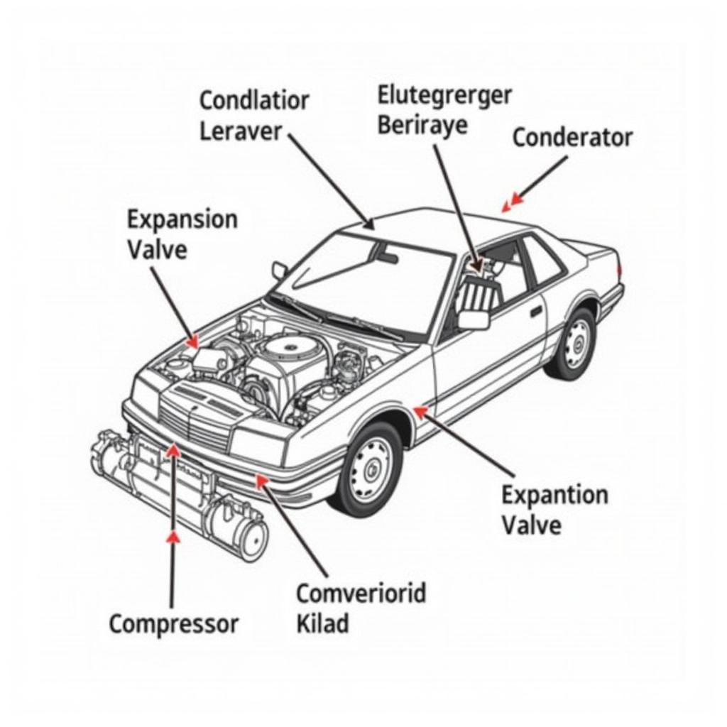 Car AC System Components Diagram