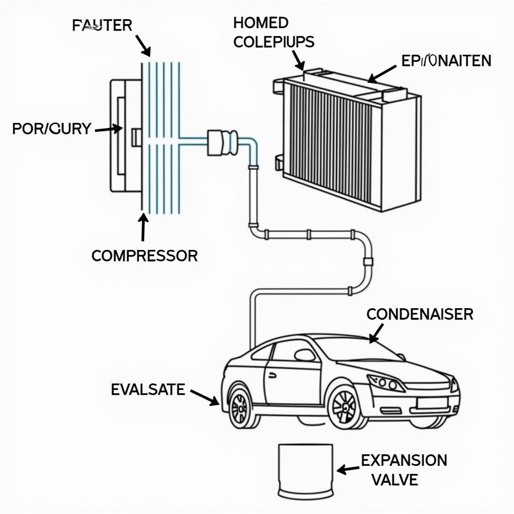 Car AC System Components Diagram