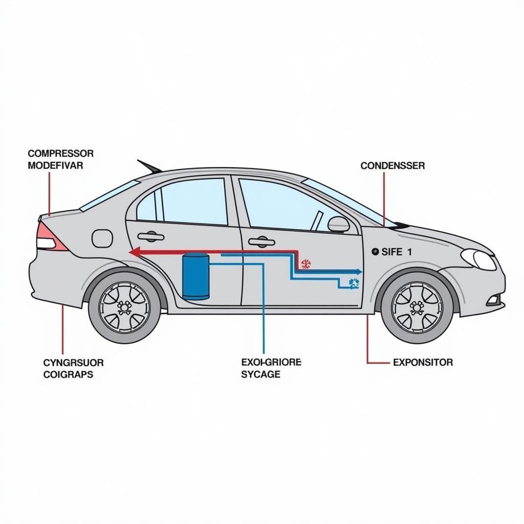 Car AC System Components Diagram