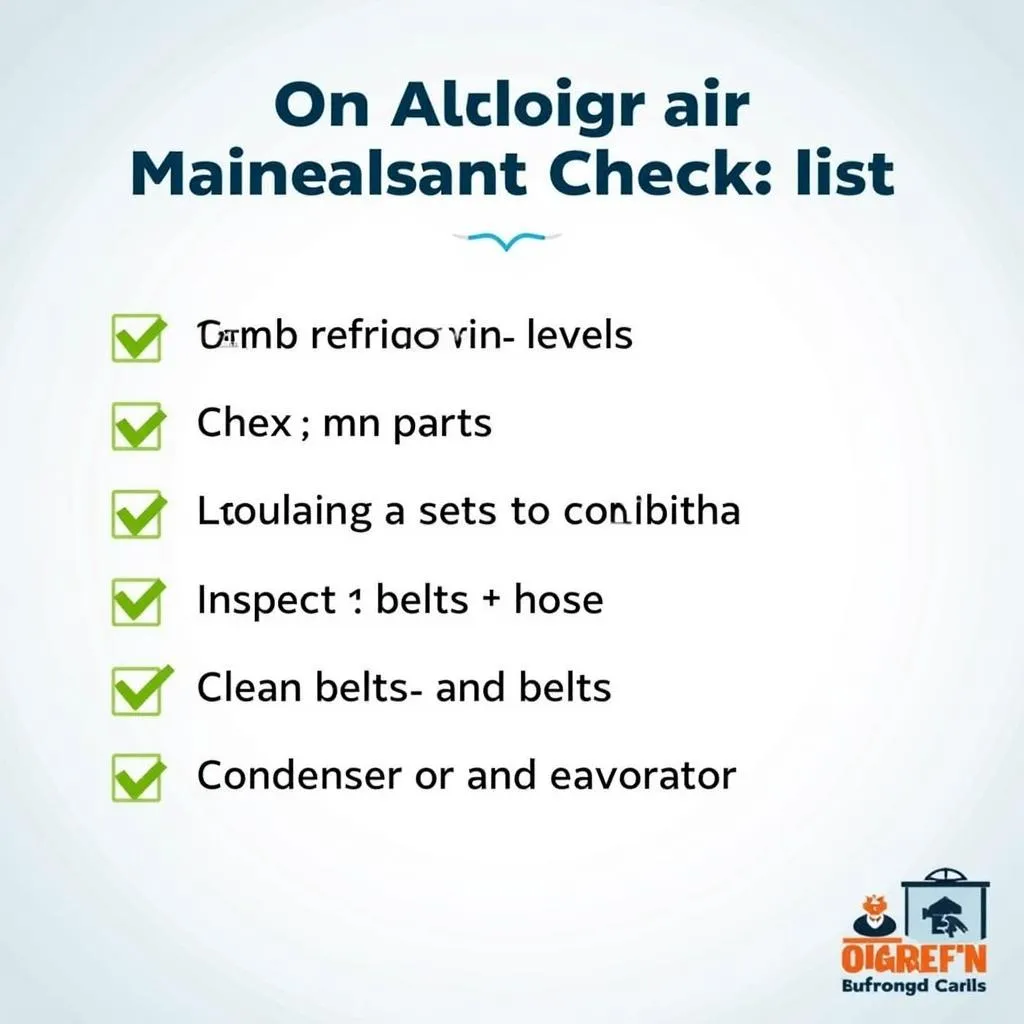 Car Air Conditioning System Maintenance Checklist