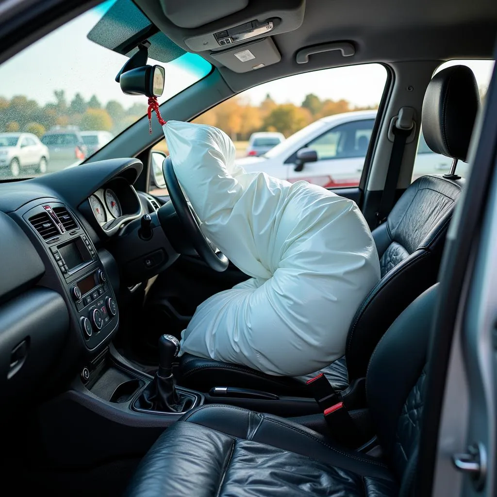 Car After Airbag Deployment