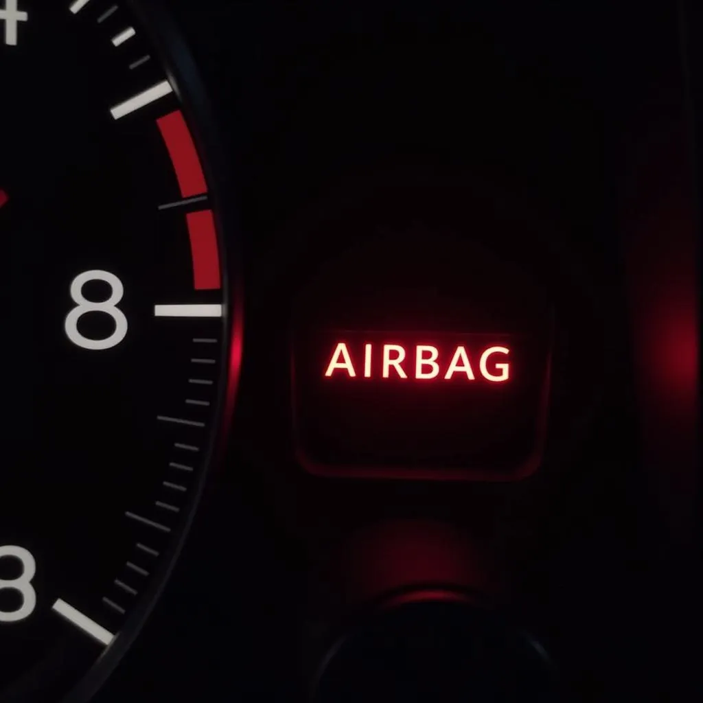 Car Airbag Warning Light on Dashboard