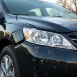 Car body damage after an accident