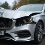 Car body damage after an accident in Barry