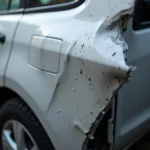 Close-up of car body damage