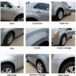 Car body damage types in Denton