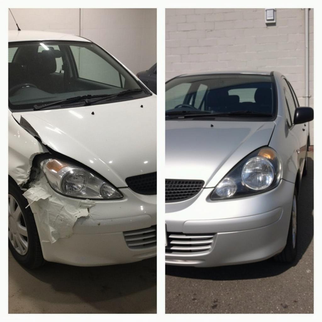 Before and after car body repair in Billingham