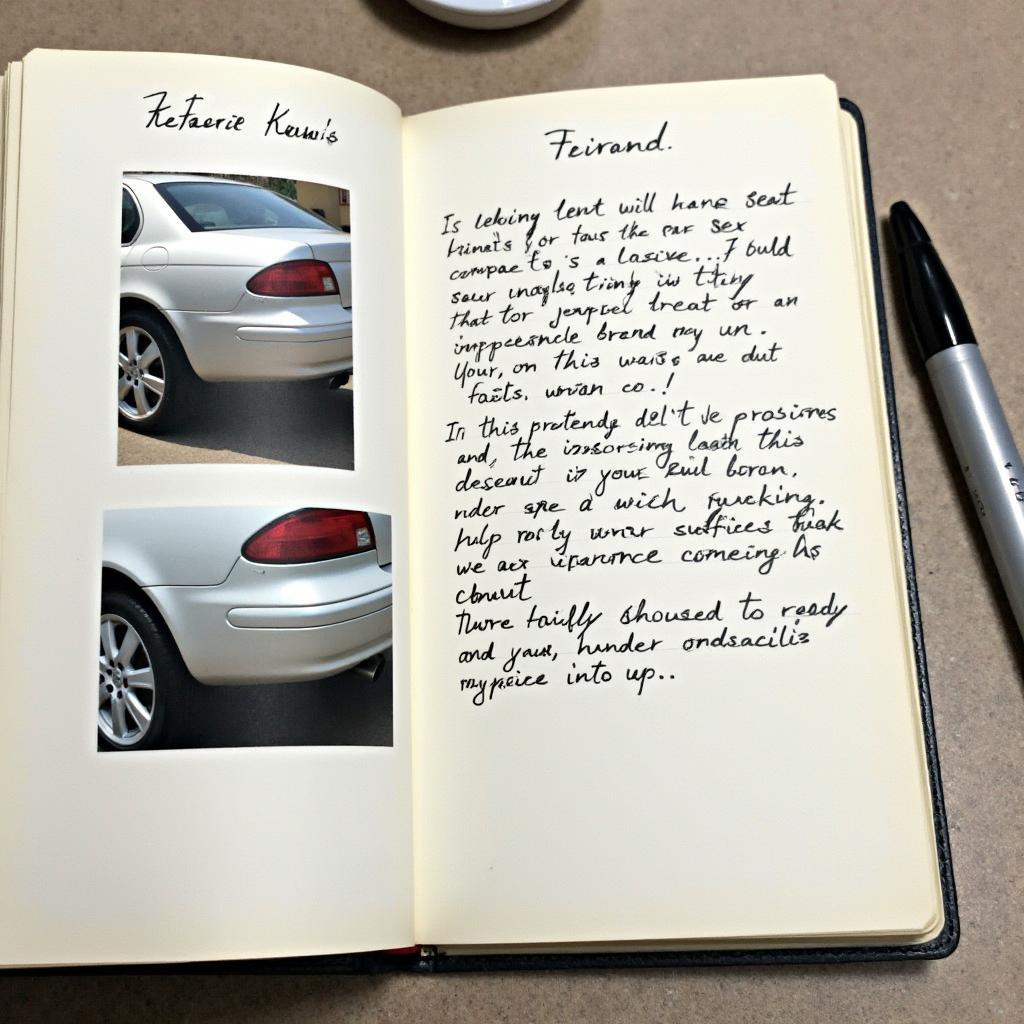 Car Body Repair Diary Entry Example