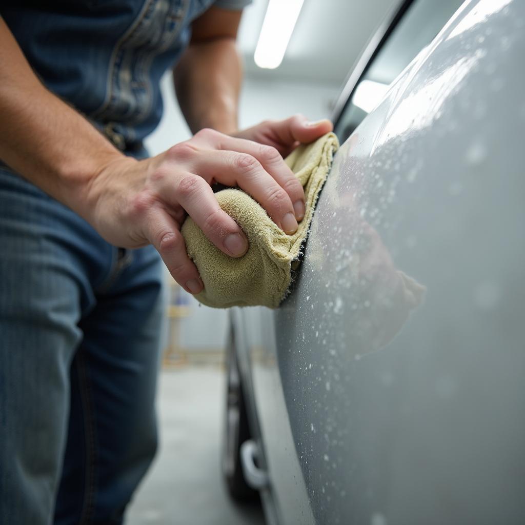 Sanding car body epoxy after curing