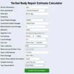 Car Body Repair Estimate Calculator Screenshot