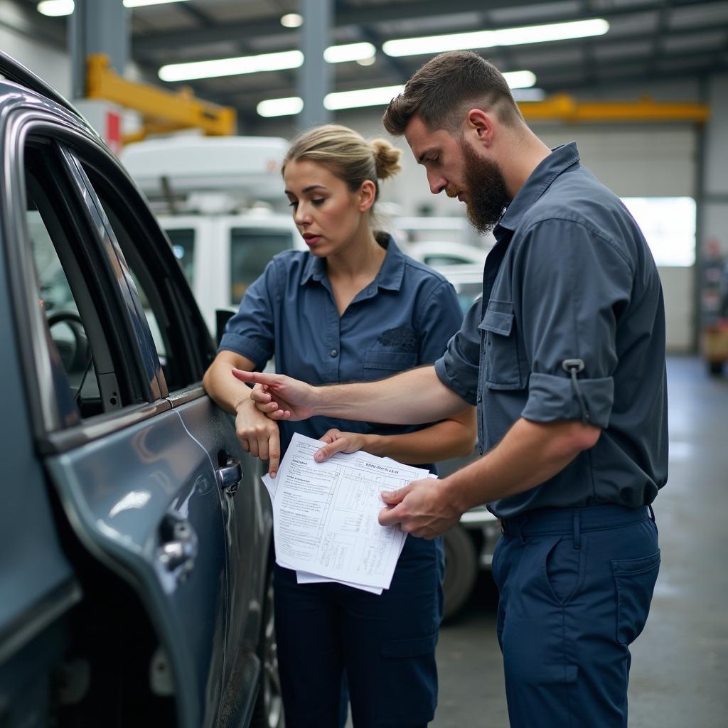  Discussing car body repair estimate in Grays