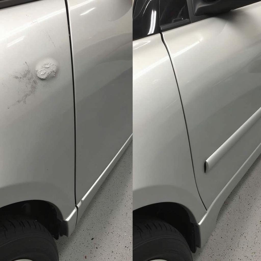 Before and after car body repair in Guildford