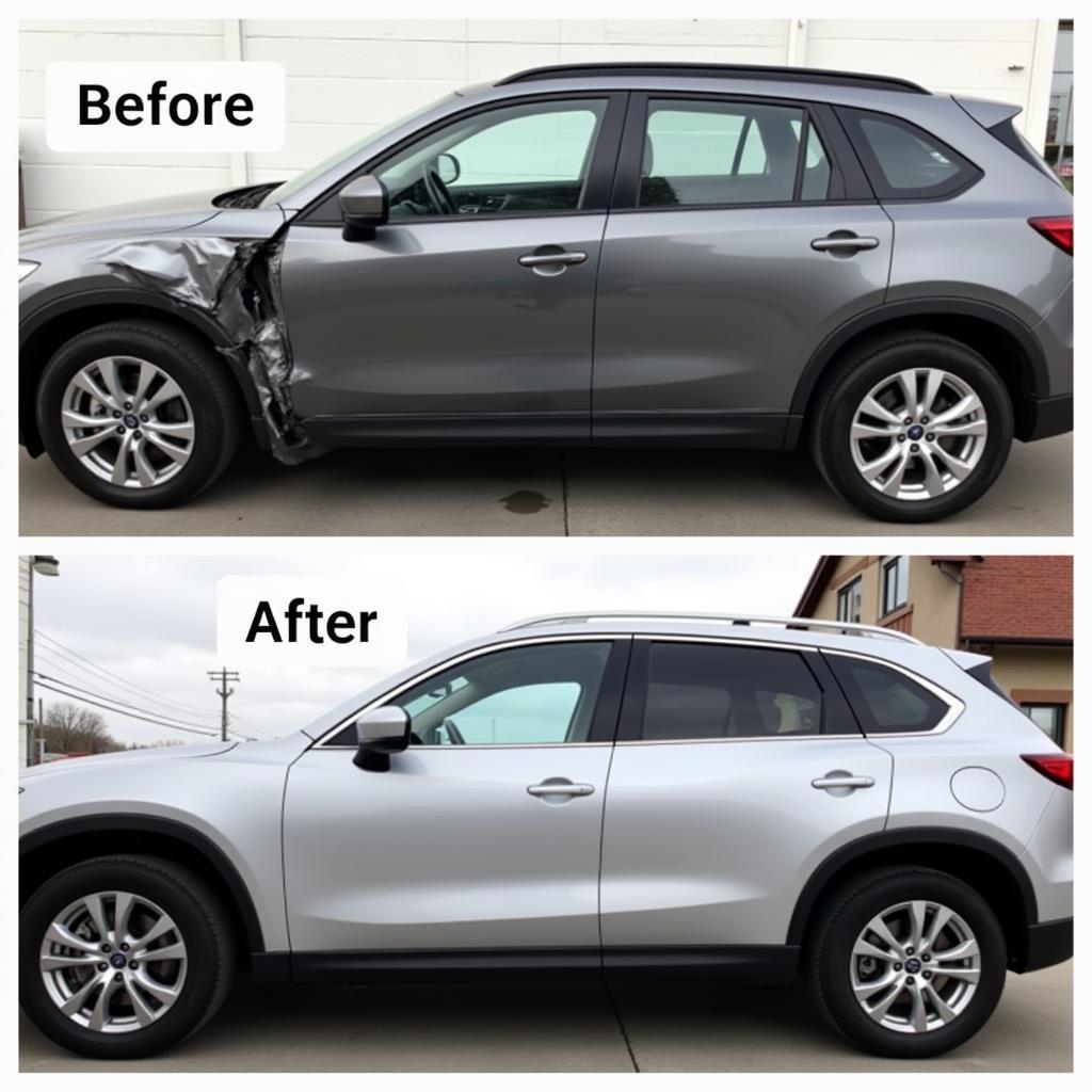 Car body repair Lees before and after