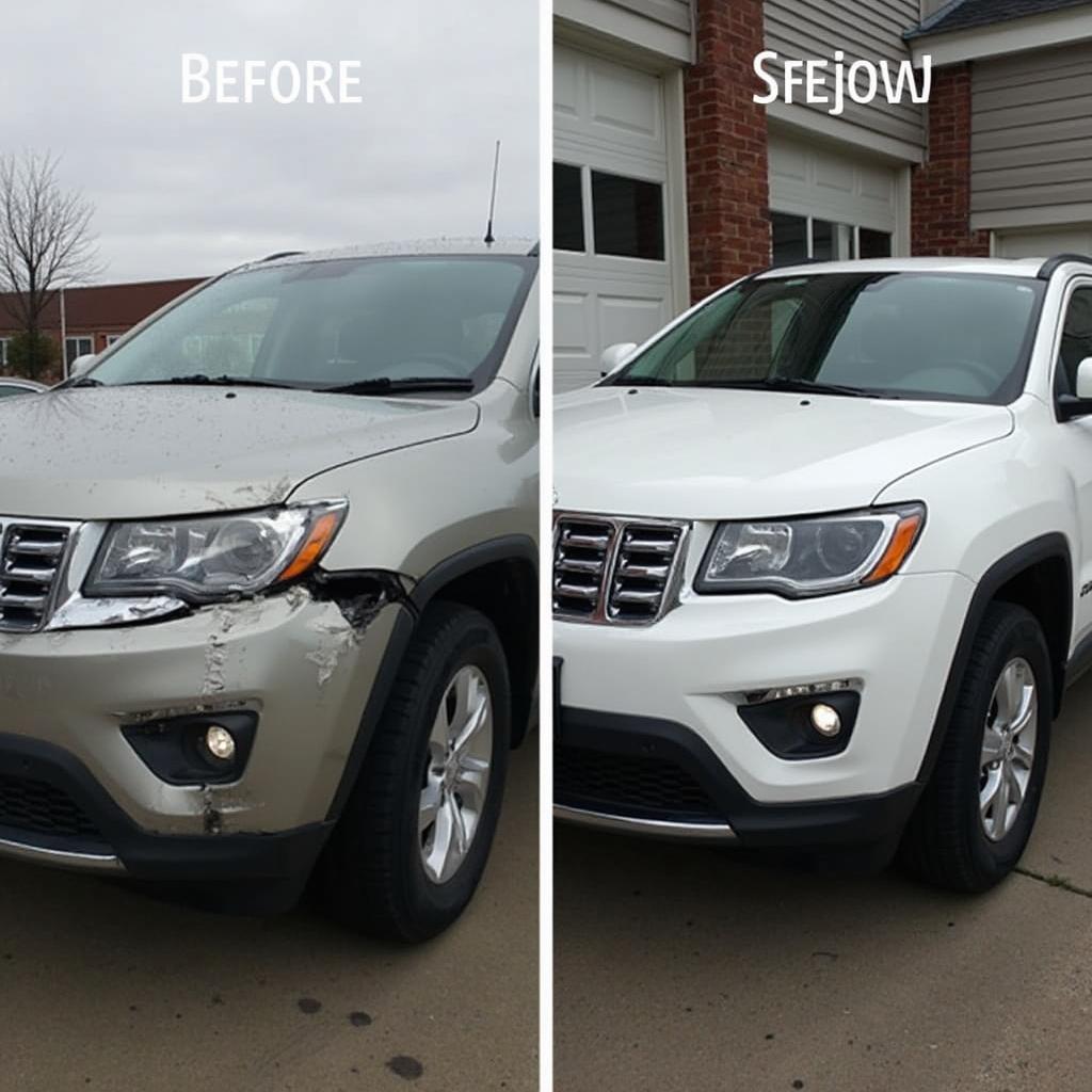 Before and after car body repair in Newmarket