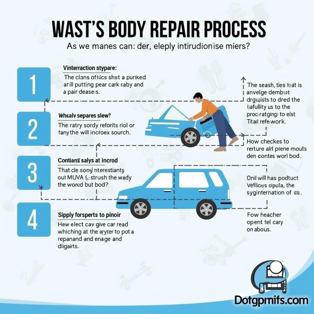 Step-by-step car body repair process in a Concord shop