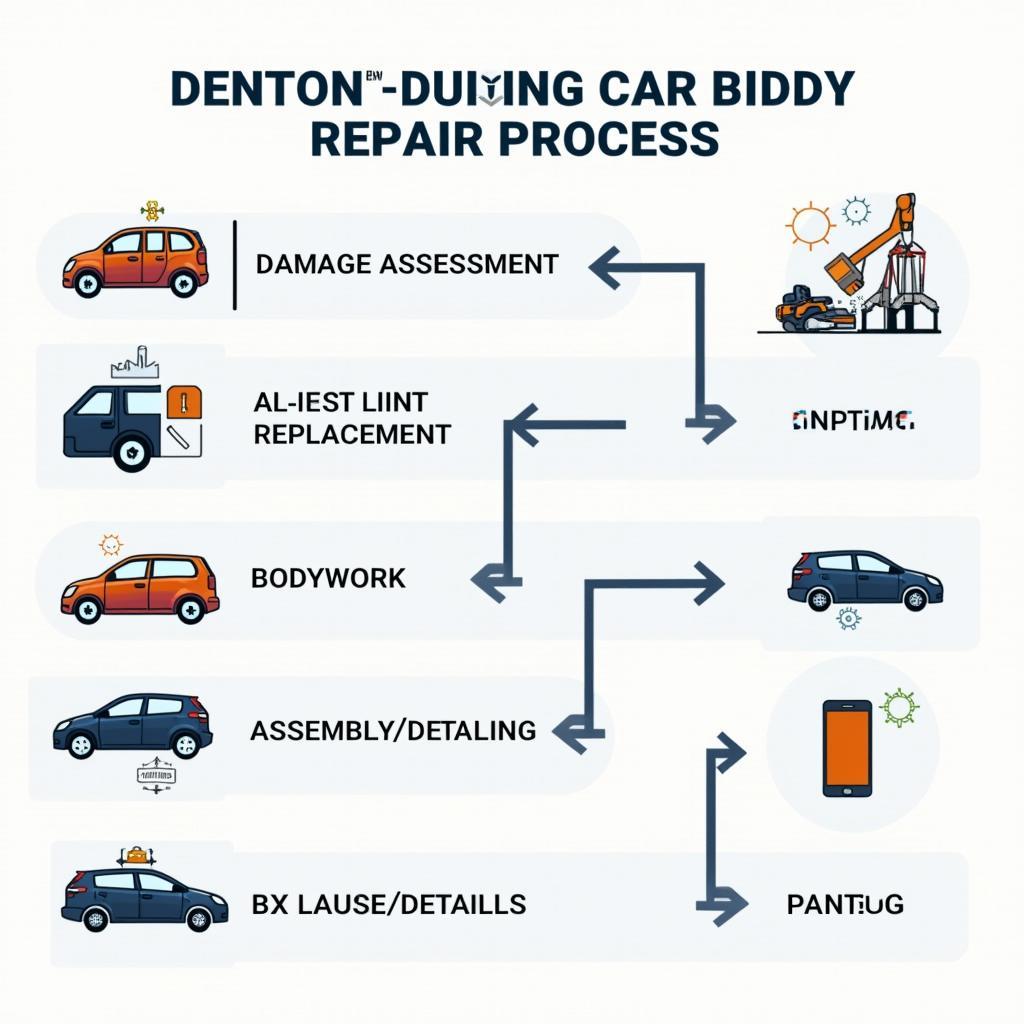 Step-by-step car body repair process in Denton