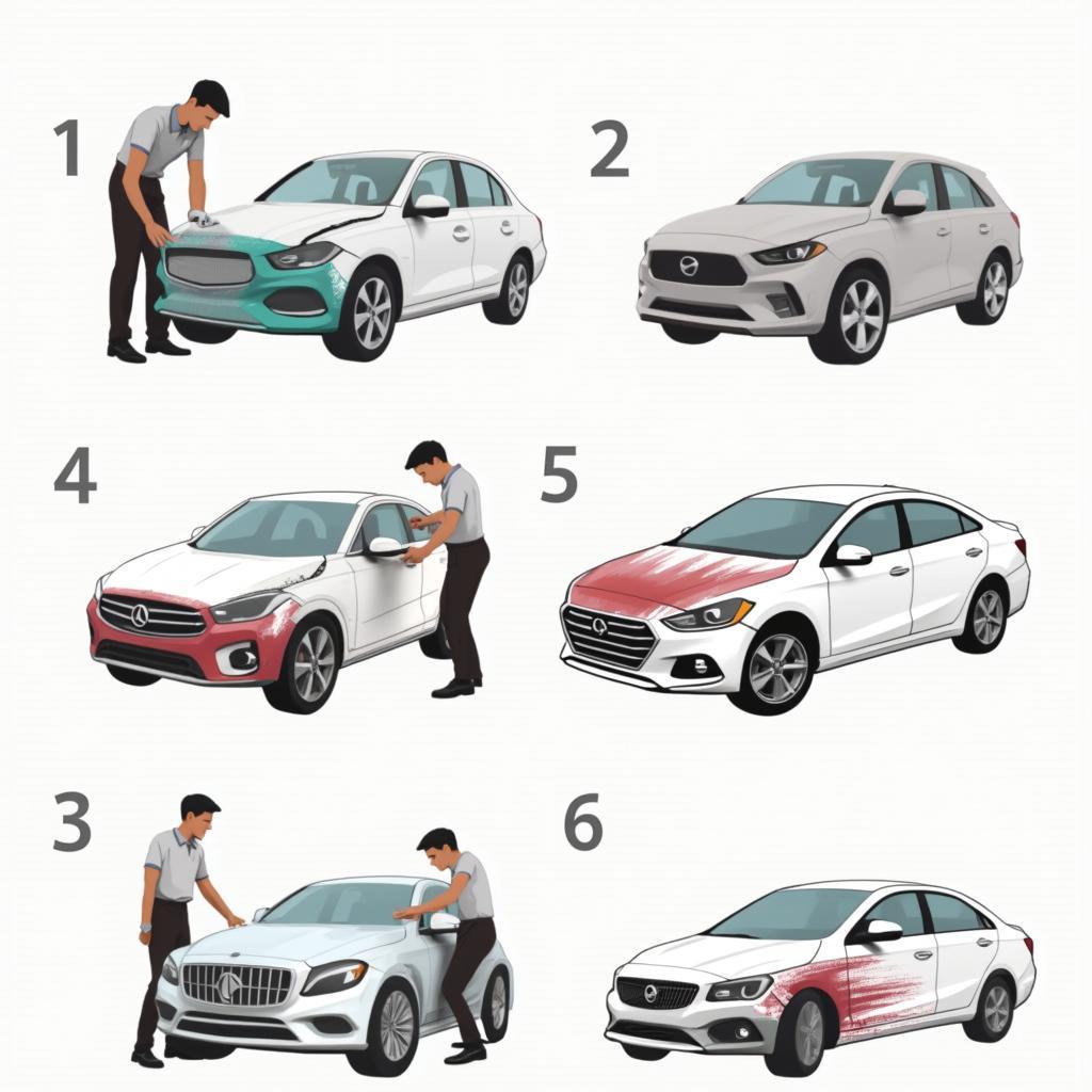 Step-by-step car body repair process