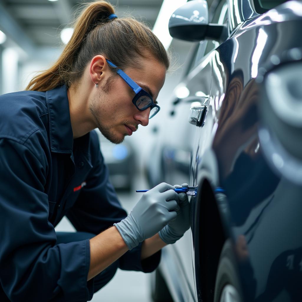 Car Body Repair in Progress in Peebles