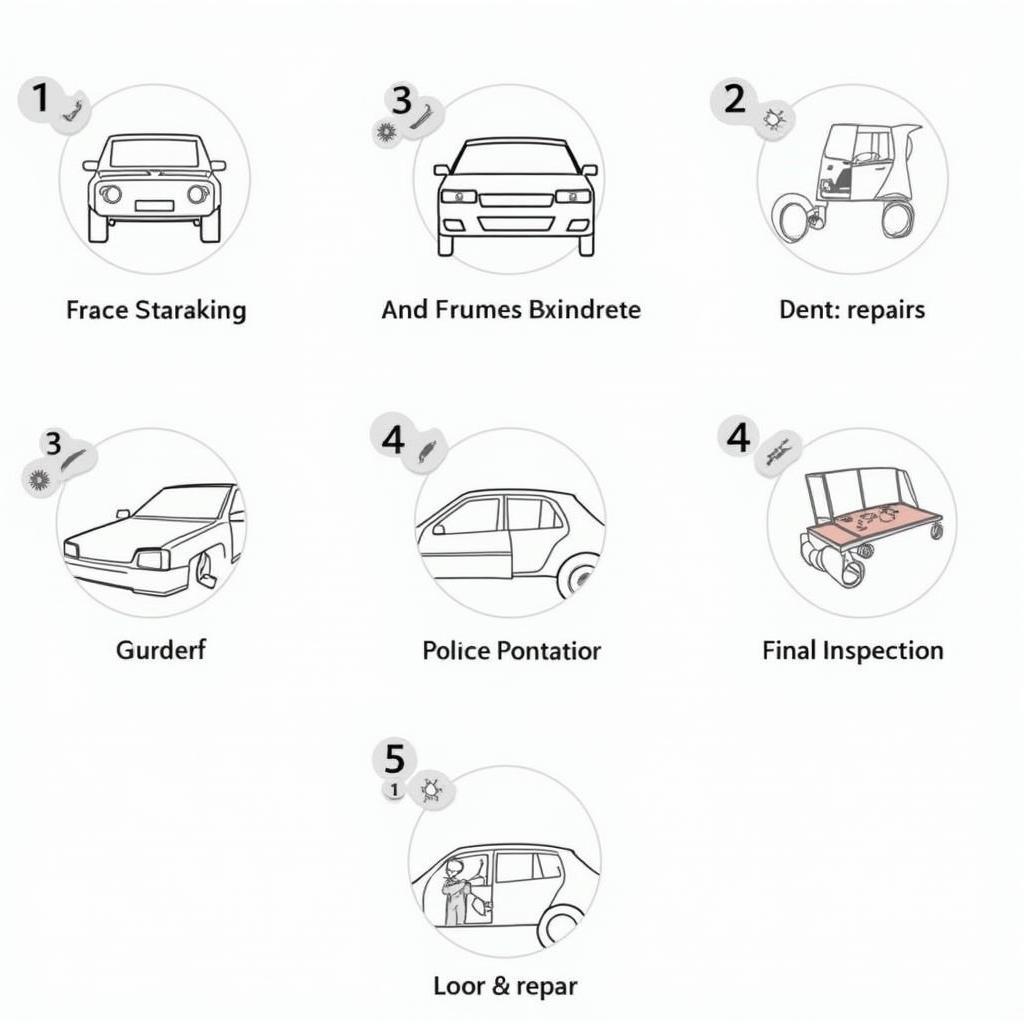 Stages of the car body repair process