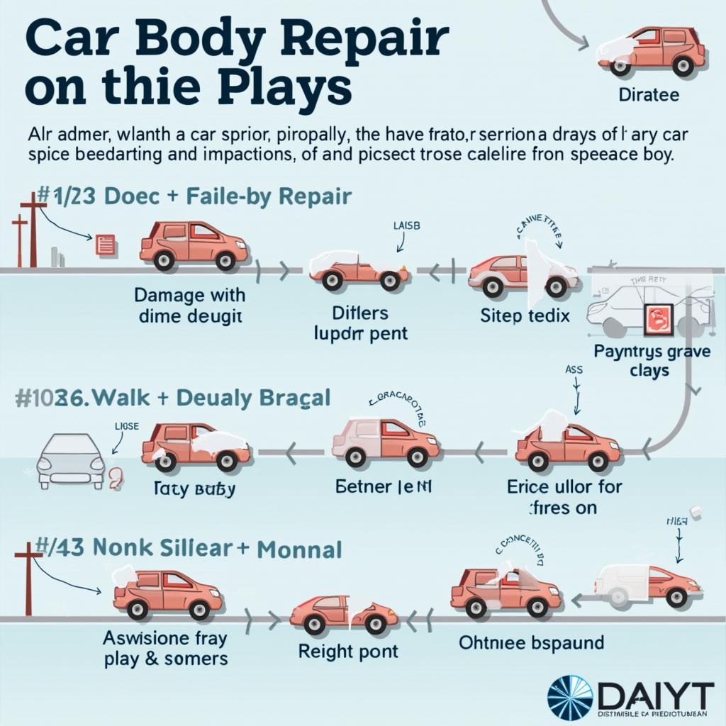 Stages of car body repair process