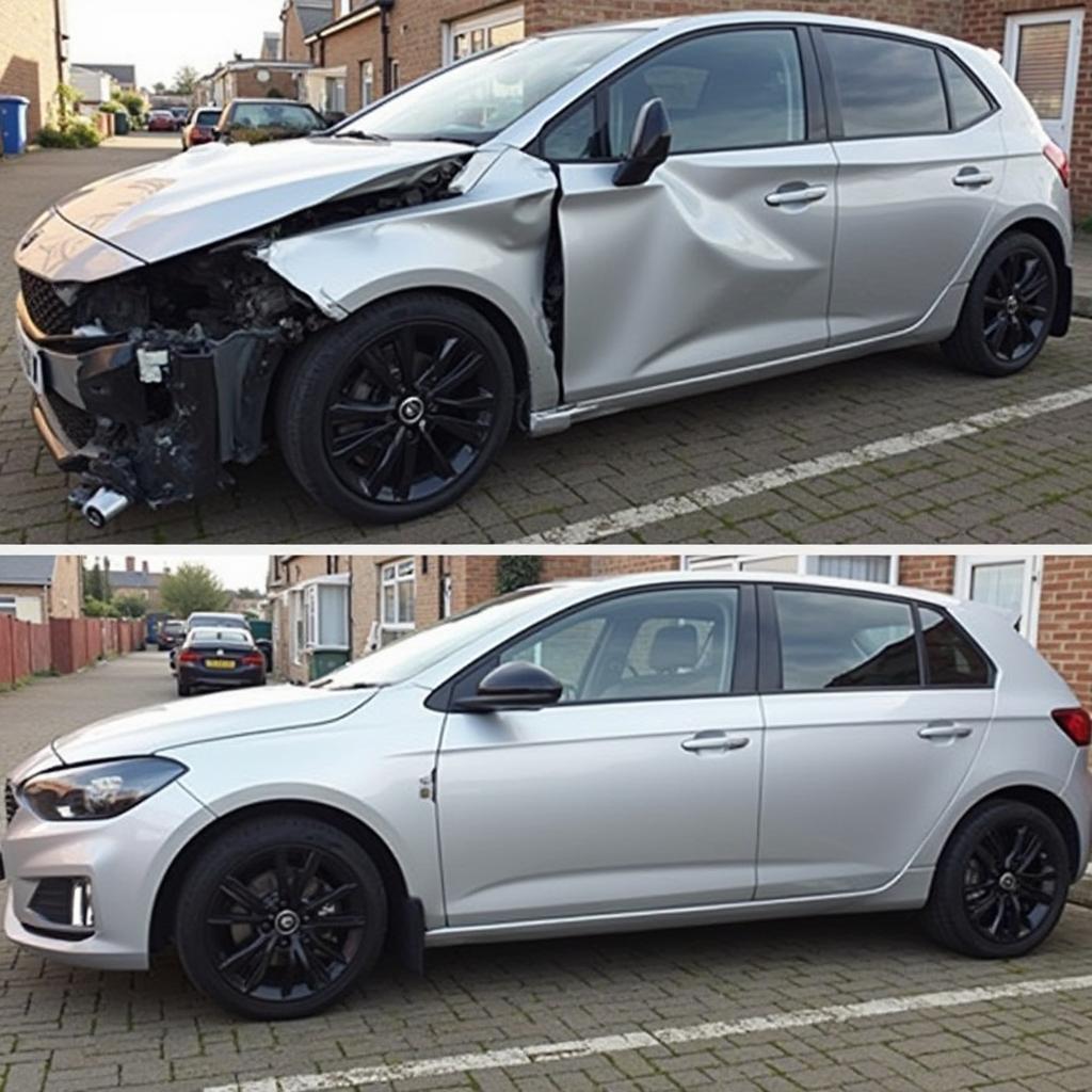 Car body repair before and after in Selby