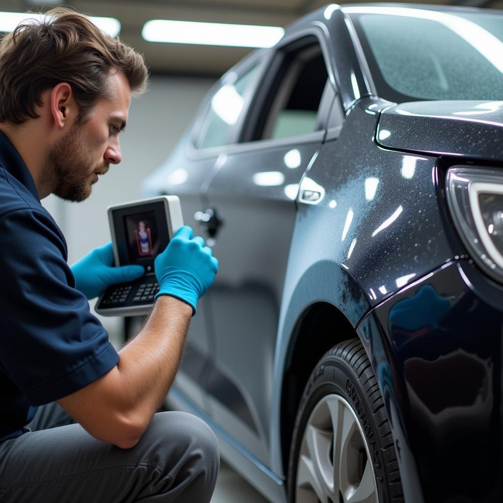 Precise Paint Matching in a Swindon Cheney Manor Car Body Repair Shop