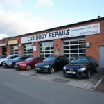 Car body repair shop in Barnsley, exterior view