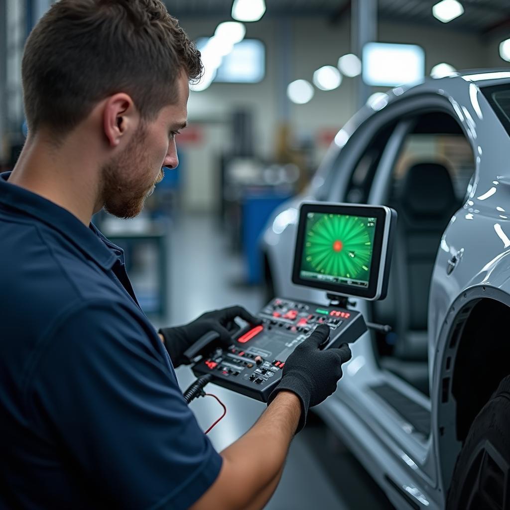 Advanced Equipment in a Campbell Car Body Repair Shop