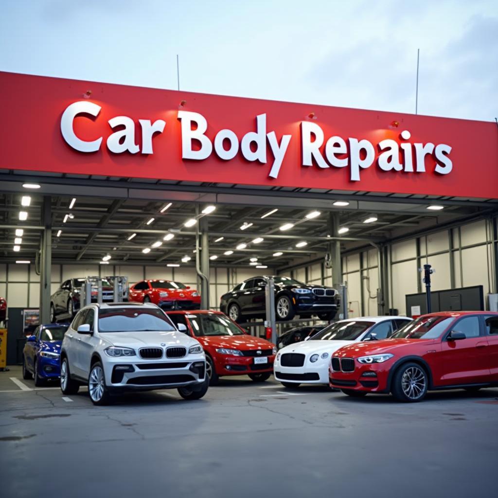 Car body repair shop located on Church Street, Ecclesfield