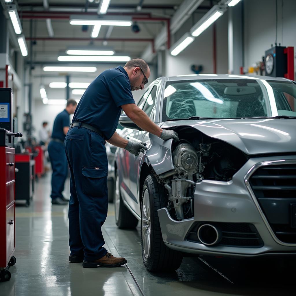 Car Body Repair Shop in Action