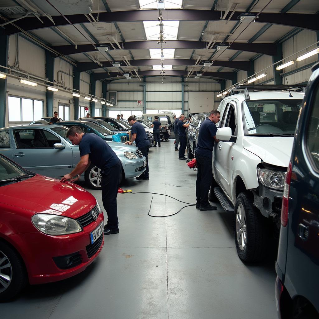 Car body repair shop in Newport, Gwent