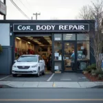 Car body repair shop located on Portland Road Luton